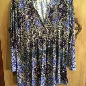 Lot of (3) Three Casual Blouses Shirts Tops Melissa McCarthy Knapp Studio  1X